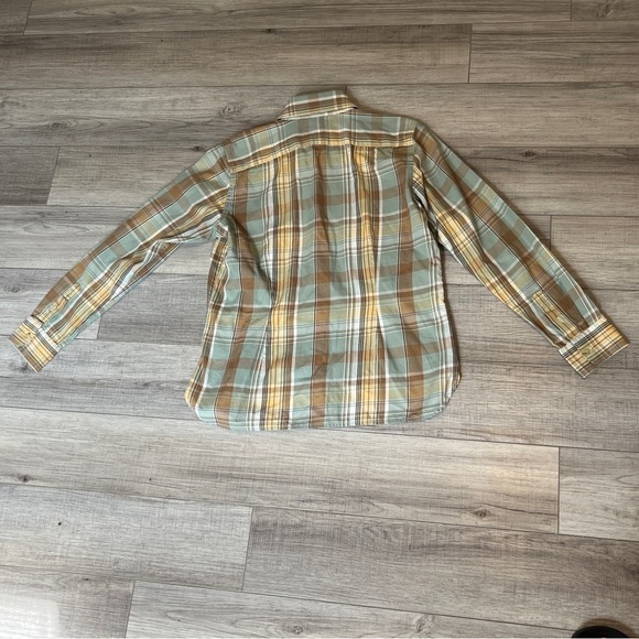 Lauren Ralph Lauren Plaid Flannel Button-Up Green Fall Winter Workwear Festival - Picture 4 of 10